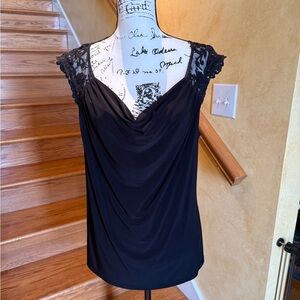 Elegant Black Lace Sleeve Top
